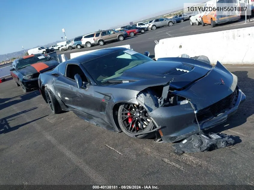 2017 Chevrolet Corvette Z06 VIN: 1G1YU2D64H5601887 Lot: 40138181