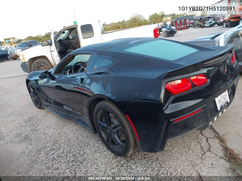 2017 Chevrolet Corvette Stingray VIN: 1G1YB2D71H5120591 Lot: 40208363