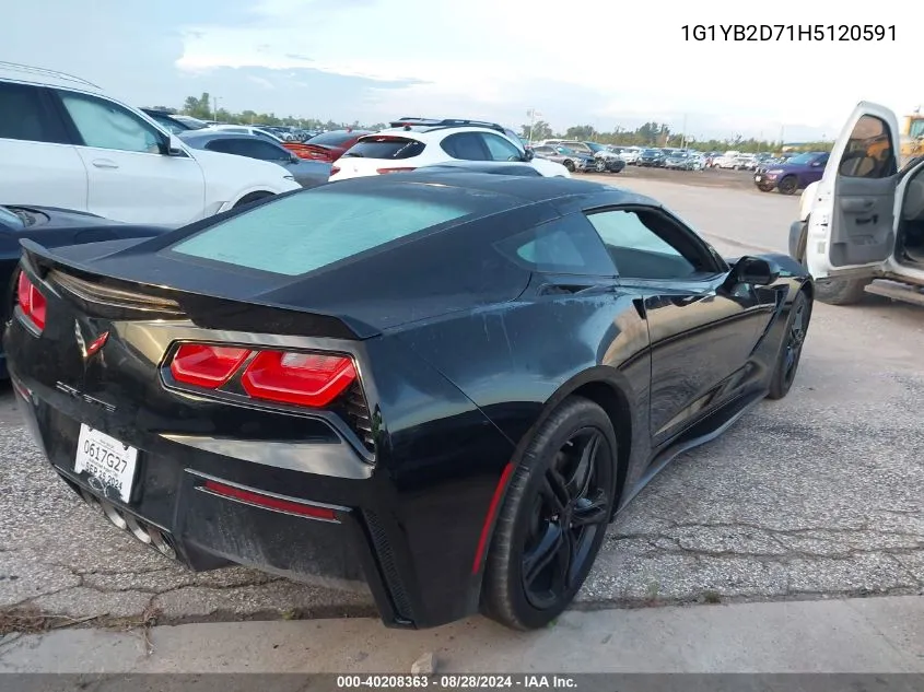 2017 Chevrolet Corvette Stingray VIN: 1G1YB2D71H5120591 Lot: 40208363