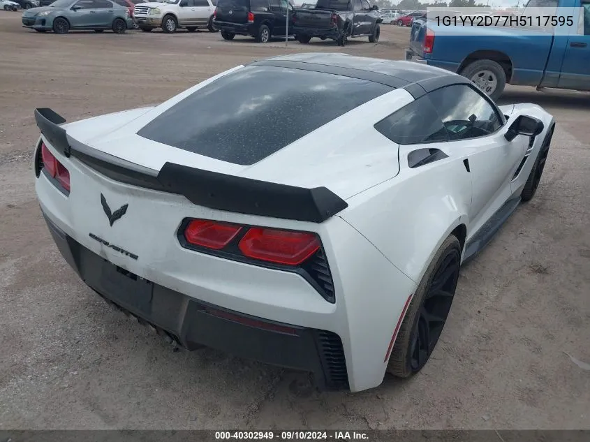 1G1YY2D77H5117595 2017 Chevrolet Corvette Grand Sport 2Lt