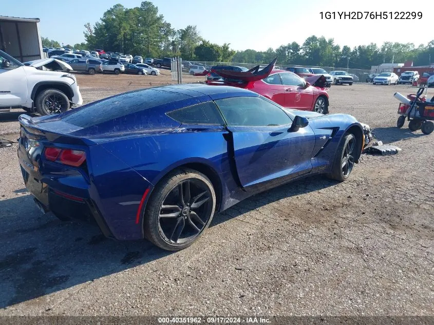 2017 Chevrolet Corvette Stingray Z51 1Lt VIN: 1G1YH2D76H5122299 Lot: 40351962