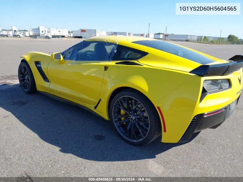 2017 Chevrolet Corvette Z06 2Lz VIN: 1G1YS2D60H5604565 Lot: 40458835