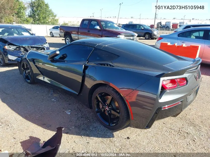 2017 Chevrolet Corvette Stingray VIN: 1G1YA2D73H5105948 Lot: 40461913