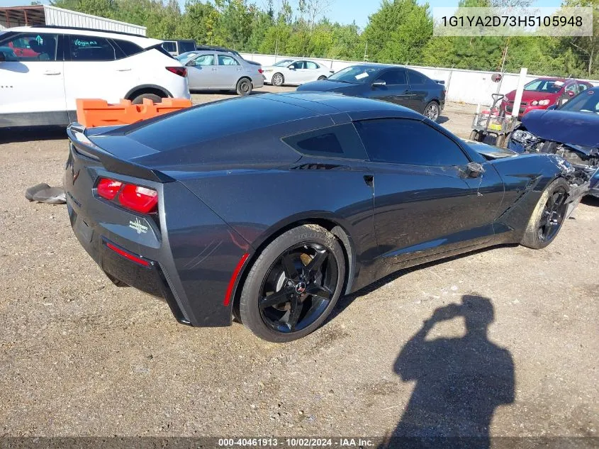 2017 Chevrolet Corvette Stingray VIN: 1G1YA2D73H5105948 Lot: 40461913