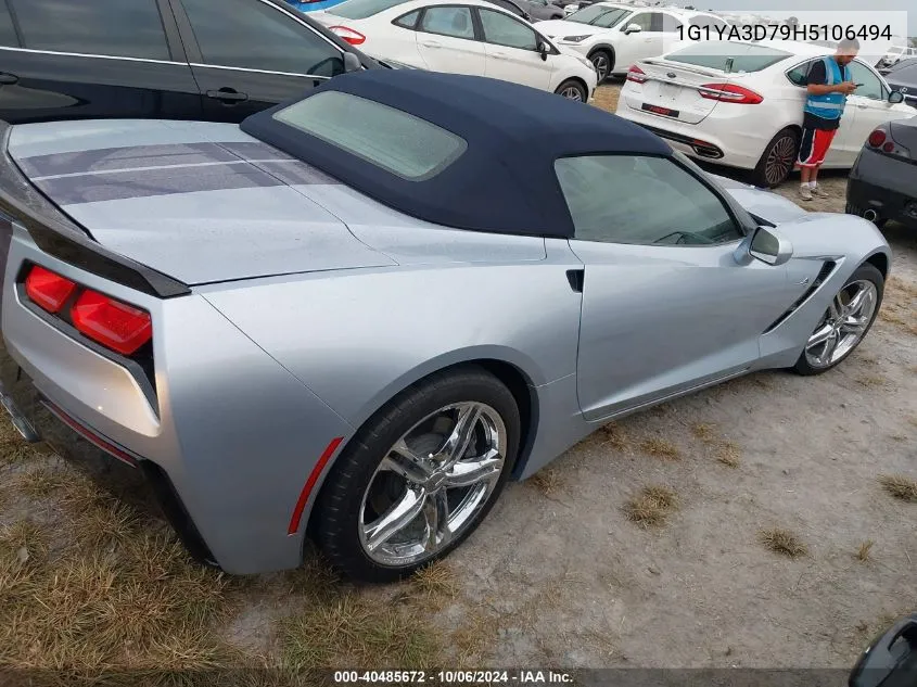 2017 Chevrolet Corvette Stingray 1Lt VIN: 1G1YA3D79H5106494 Lot: 40485672