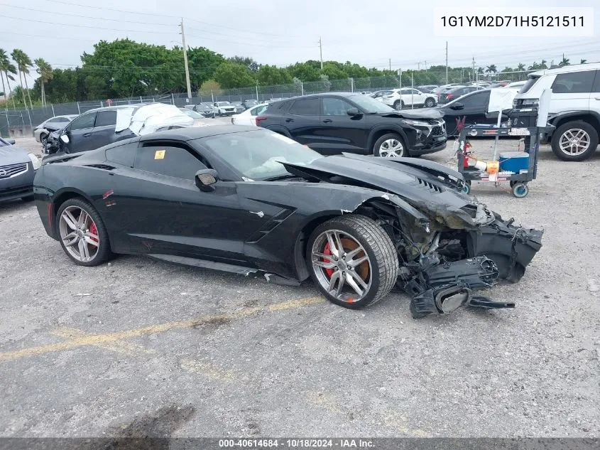 2017 Chevrolet Corvette Stingray Z51 VIN: 1G1YM2D71H5121511 Lot: 40614684