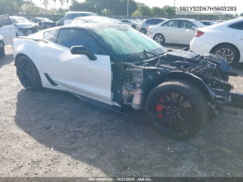 1G1YS2D67H5603283 2017 Chevrolet Corvette Z06 2Lz