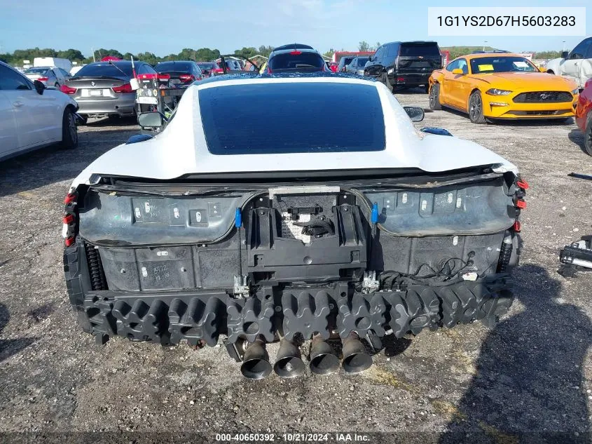 2017 Chevrolet Corvette Z06 2Lz VIN: 1G1YS2D67H5603283 Lot: 40650392