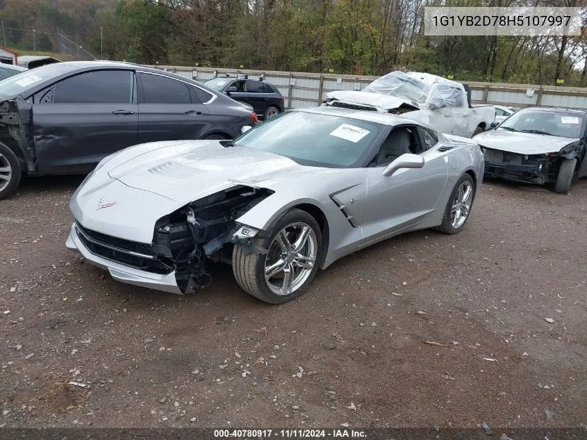 2017 Chevrolet Corvette Stingray VIN: 1G1YB2D78H5107997 Lot: 40780917