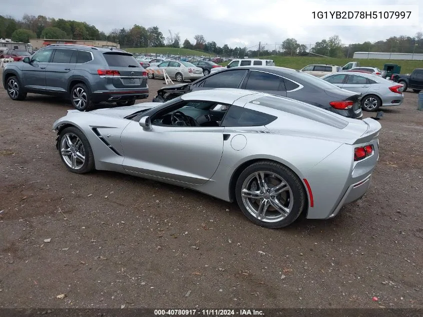 2017 Chevrolet Corvette Stingray VIN: 1G1YB2D78H5107997 Lot: 40780917