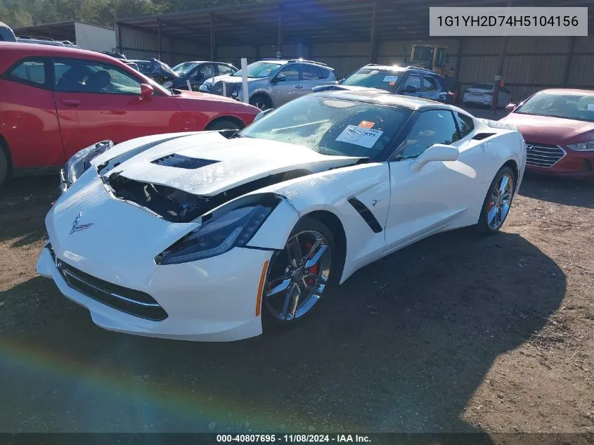 2017 Chevrolet Corvette Stingray Z51 VIN: 1G1YH2D74H5104156 Lot: 40807695