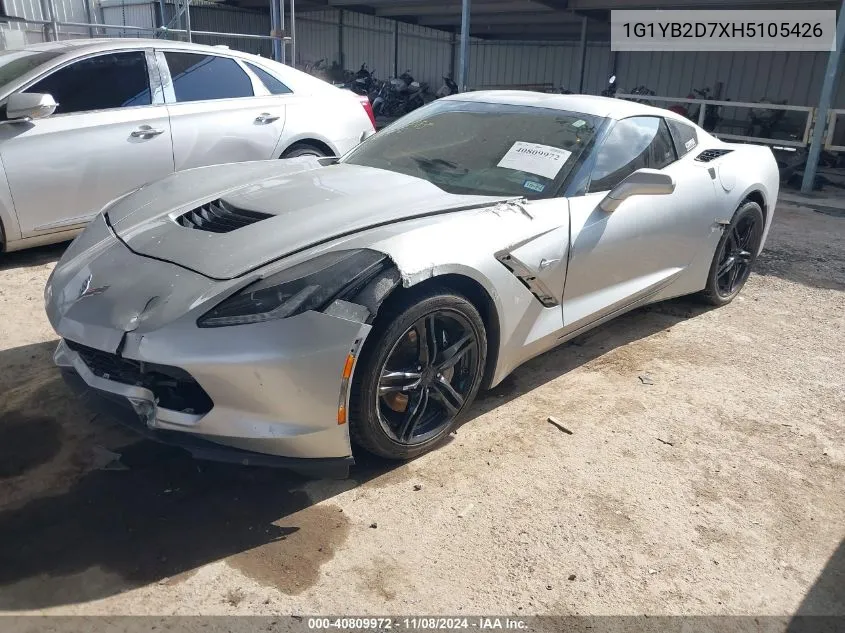 2017 Chevrolet Corvette Stingray VIN: 1G1YB2D7XH5105426 Lot: 40809972