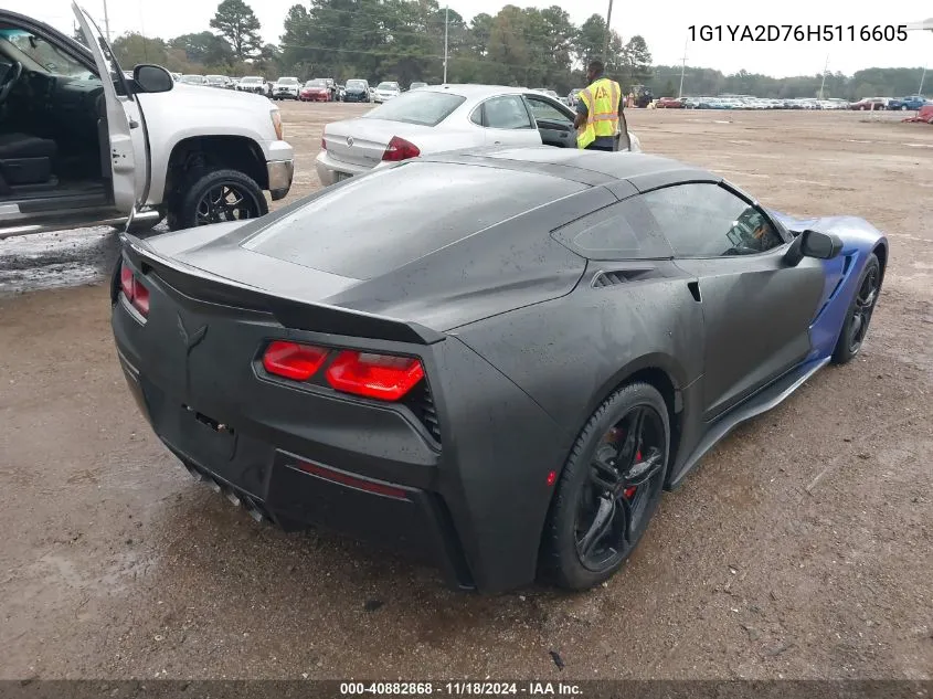 2017 Chevrolet Corvette Stingray VIN: 1G1YA2D76H5116605 Lot: 40882868