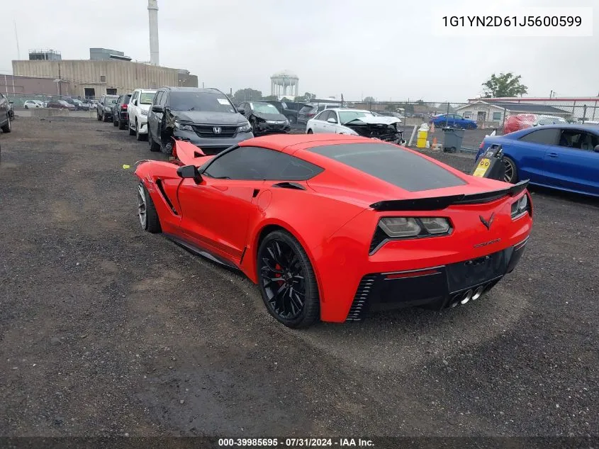 2018 Chevrolet Corvette Z06 VIN: 1G1YN2D61J5600599 Lot: 39985695