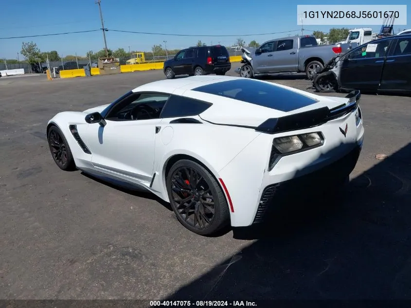 2018 Chevrolet Corvette Z06 VIN: 1G1YN2D68J5601670 Lot: 40147075