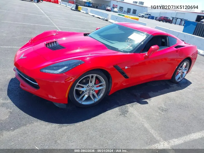 2019 Chevrolet Corvette Stingray VIN: 1G1YB2D71K5120694 Lot: 39533036