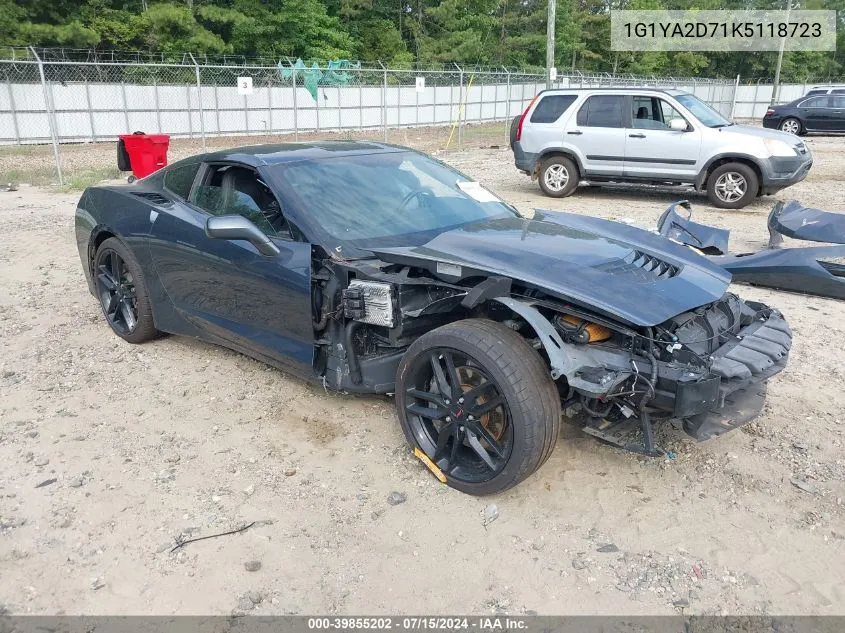 2019 Chevrolet Corvette Stingray VIN: 1G1YA2D71K5118723 Lot: 39855202