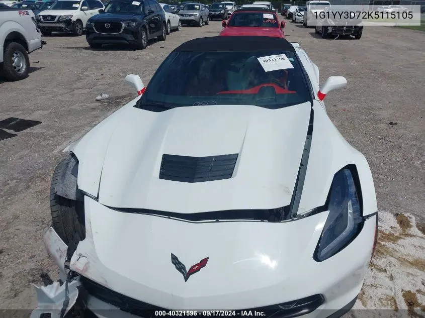 2019 Chevrolet Corvette Grand Sport VIN: 1G1YY3D72K5115105 Lot: 40321596