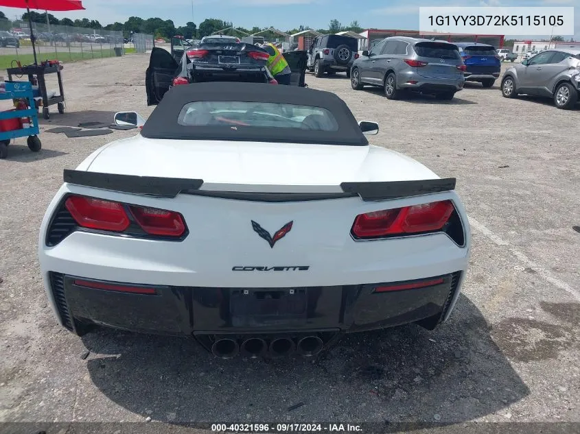 2019 Chevrolet Corvette Grand Sport VIN: 1G1YY3D72K5115105 Lot: 40321596