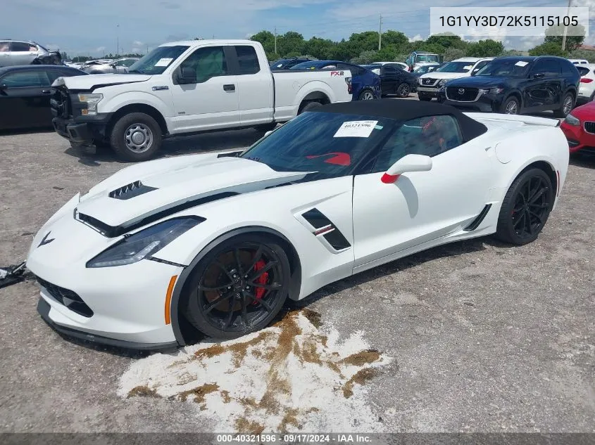 2019 Chevrolet Corvette Grand Sport VIN: 1G1YY3D72K5115105 Lot: 40321596