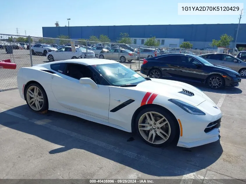 2019 Chevrolet Corvette Stingray VIN: 1G1YA2D70K5120429 Lot: 40435996