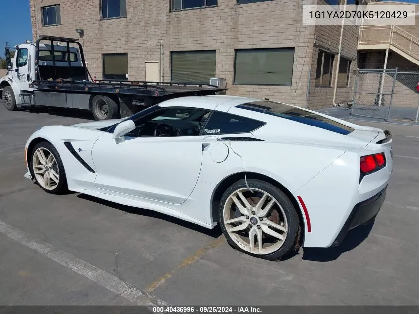 2019 Chevrolet Corvette Stingray VIN: 1G1YA2D70K5120429 Lot: 40435996