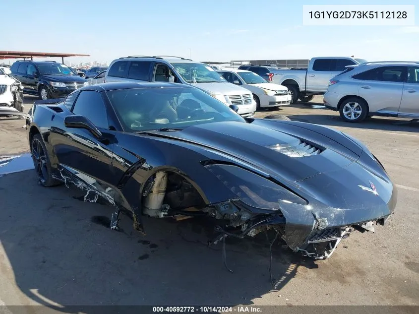 2019 Chevrolet Corvette Stingray Z51 VIN: 1G1YG2D73K5112128 Lot: 40592772