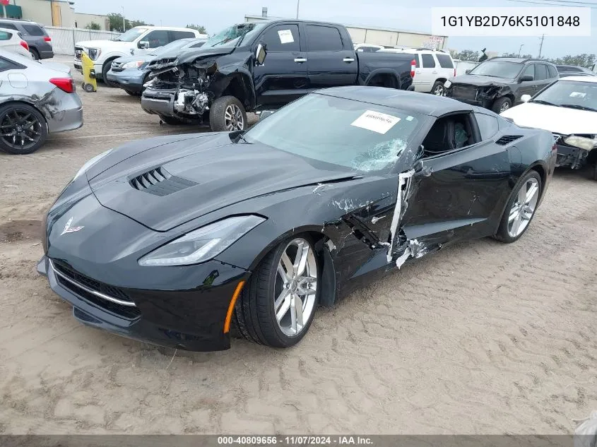 2019 Chevrolet Corvette Stingray VIN: 1G1YB2D76K5101848 Lot: 40809656