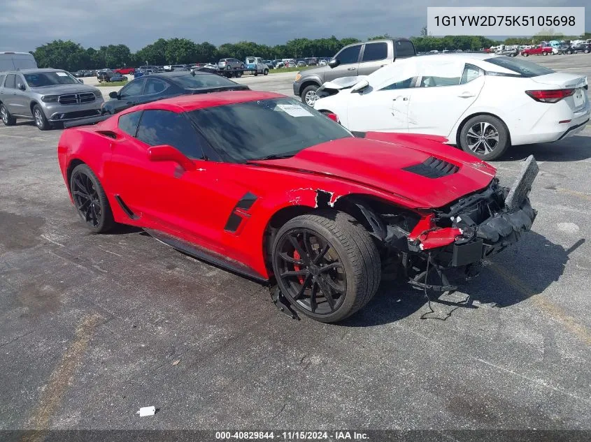 1G1YW2D75K5105698 2019 Chevrolet Corvette Grand Sport