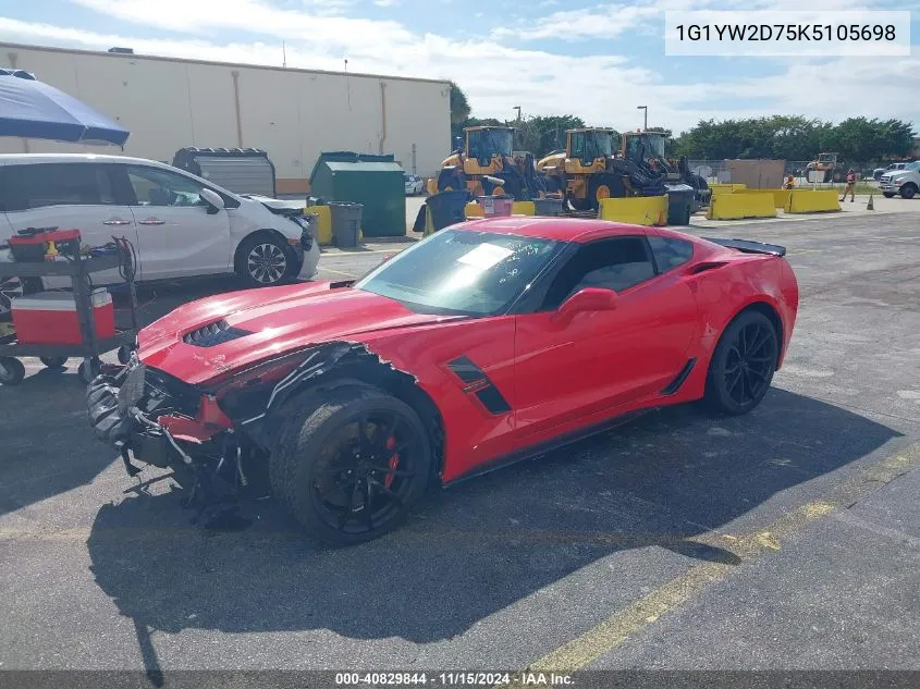 1G1YW2D75K5105698 2019 Chevrolet Corvette Grand Sport