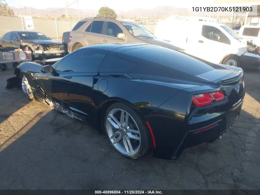 2019 Chevrolet Corvette Stingray VIN: 1G1YB2D70K5121903 Lot: 40896804