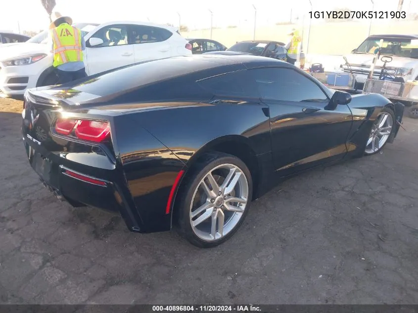 2019 Chevrolet Corvette Stingray VIN: 1G1YB2D70K5121903 Lot: 40896804