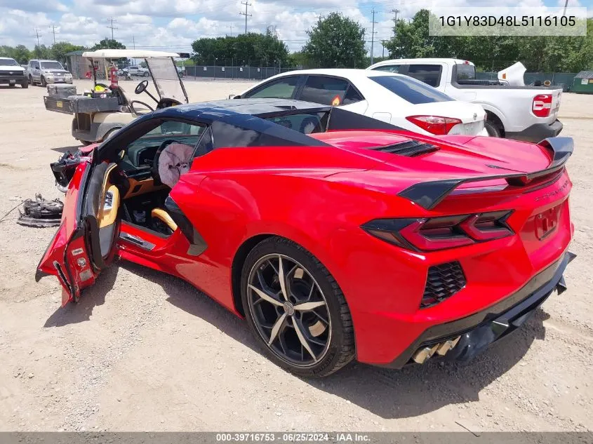 2020 Chevrolet Corvette Stingray Rwd 3Lt VIN: 1G1Y83D48L5116105 Lot: 39716753