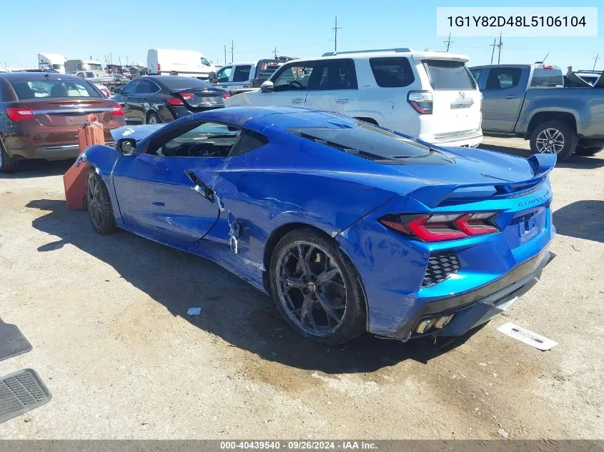 2020 Chevrolet Corvette Stingray 3Lt VIN: 1G1Y82D48L5106104 Lot: 40439540