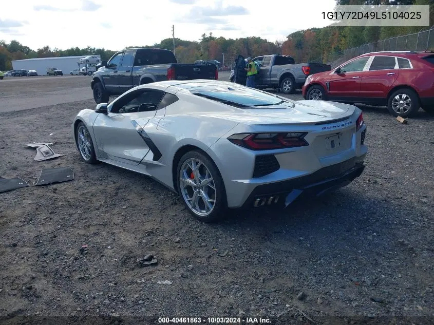 2020 Chevrolet Corvette Stingray Rwd 2Lt VIN: 1G1Y72D49L5104025 Lot: 40461863