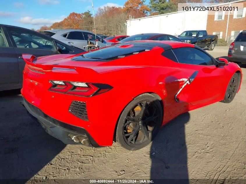 2020 Chevrolet Corvette Stingray Rwd 2Lt VIN: 1G1Y72D4XL5102011 Lot: 40892444