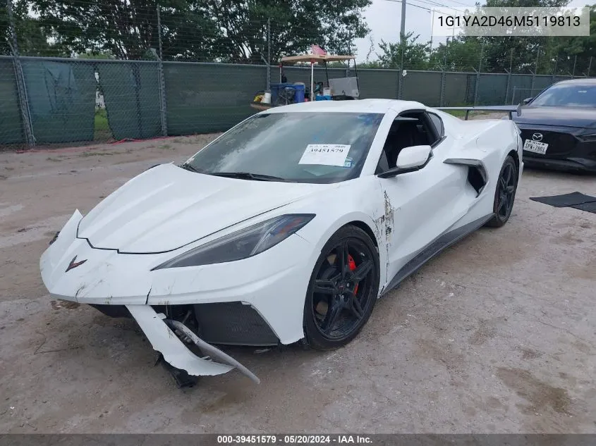 2021 Chevrolet Corvette Stingray VIN: 1G1YA2D46M5119813 Lot: 40584353