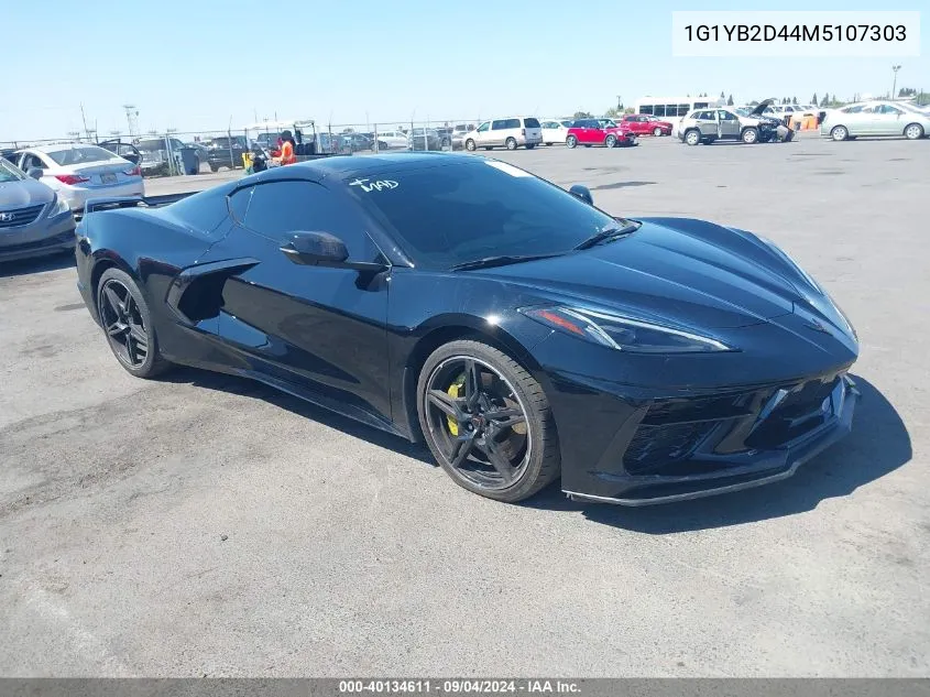 2021 Chevrolet Corvette Stingray Rwd 2Lt VIN: 1G1YB2D44M5107303 Lot: 40134611