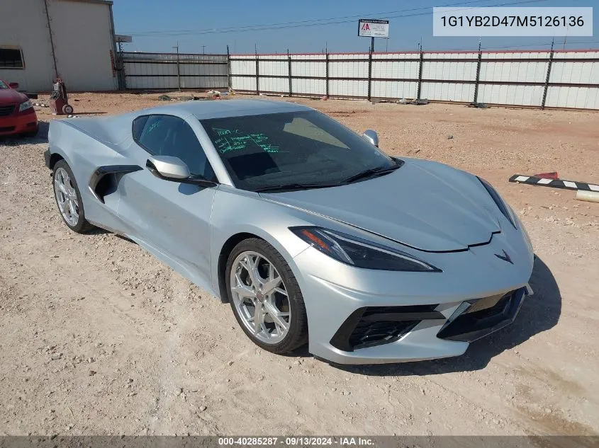 2021 Chevrolet Corvette 2Lt VIN: 1G1YB2D47M5126136 Lot: 40285287