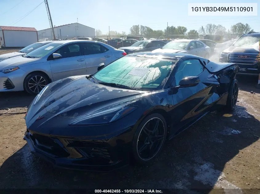 2021 Chevrolet Corvette Stingray Rwd 2Lt VIN: 1G1YB3D49M5110901 Lot: 40462455