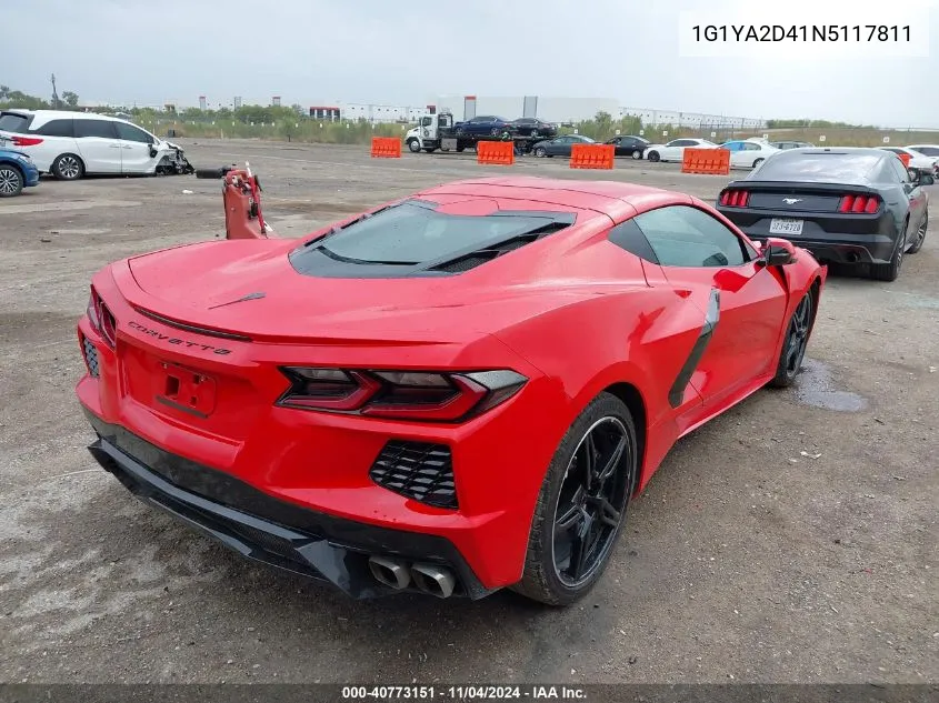 2022 Chevrolet Corvette Rwd 1Lt VIN: 1G1YA2D41N5117811 Lot: 40773151