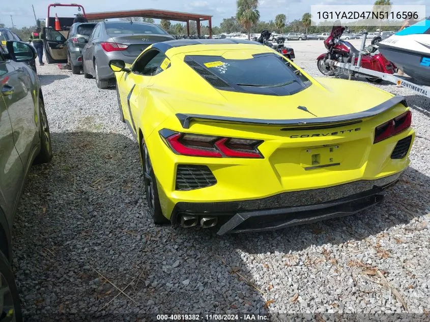 2022 Chevrolet Corvette Stingray Rwd 1Lt VIN: 1G1YA2D47N5116596 Lot: 40819382