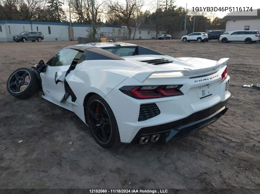 2023 Chevrolet Corvette VIN: 1G1YB3D46P5116174 Lot: 12152060