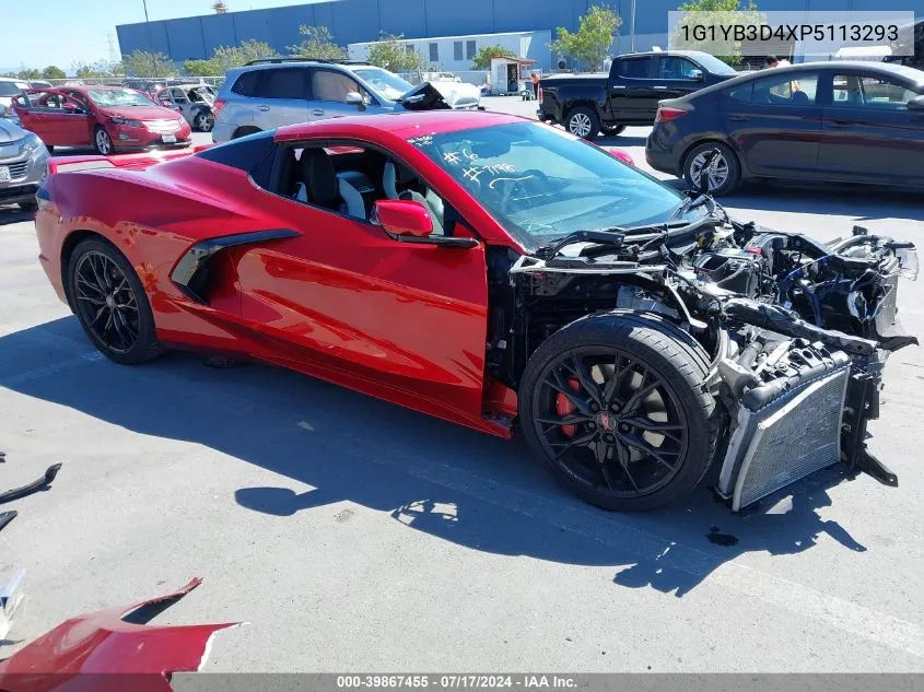 2023 Chevrolet Corvette Stingray Rwd 2Lt VIN: 1G1YB3D4XP5113293 Lot: 39867455