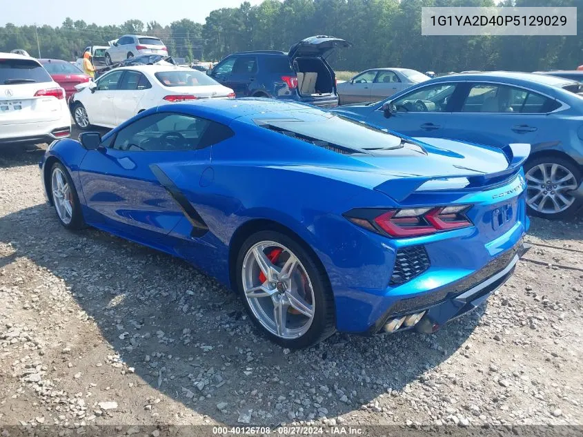 2023 Chevrolet Corvette Stingray Rwd 1Lt VIN: 1G1YA2D40P5129029 Lot: 40126708