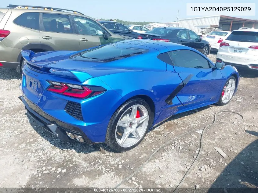 2023 Chevrolet Corvette Stingray Rwd 1Lt VIN: 1G1YA2D40P5129029 Lot: 40126708