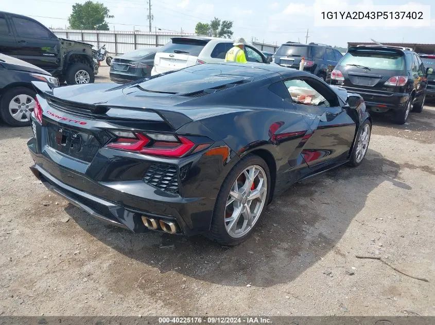 2023 Chevrolet Corvette Stingray Rwd 1Lt VIN: 1G1YA2D43P5137402 Lot: 40225176