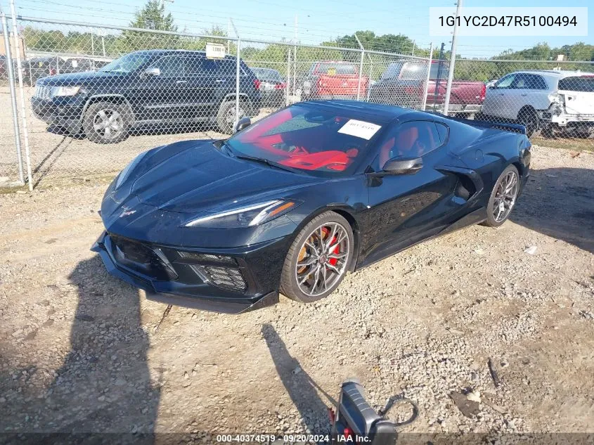 2024 Chevrolet Corvette Stingray Rwd 3Lt VIN: 1G1YC2D47R5100494 Lot: 40374519