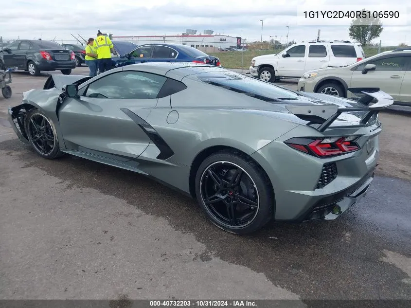 2024 Chevrolet Corvette Stingray Rwd 3Lt VIN: 1G1YC2D40R5106590 Lot: 40732203