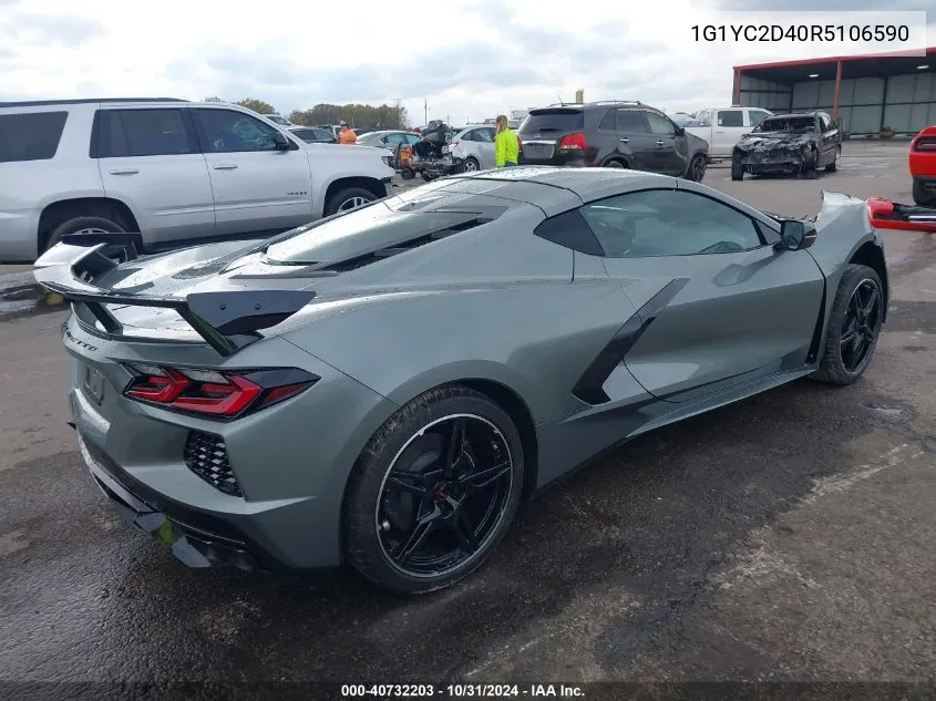 2024 Chevrolet Corvette Stingray Rwd 3Lt VIN: 1G1YC2D40R5106590 Lot: 40732203